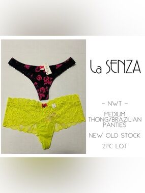 🆕LA SENZA - NWT - M MEDIUM - 2PC BRAZILIAN / THONG PANTY LOT